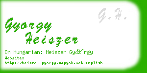 gyorgy heiszer business card